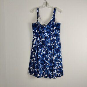 Jones Wear Dress Women's Floral V-Neck A-Line Dress - Size 18 Cotton